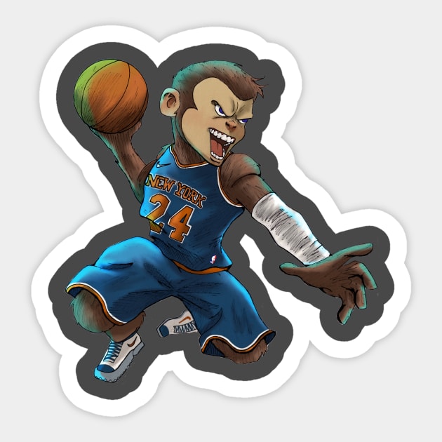 BASKETBALL MONKEY Sticker by CG Fan Art